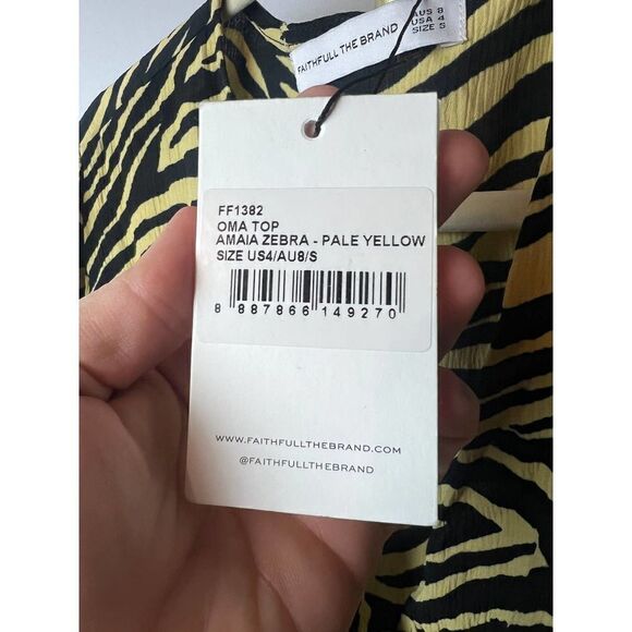 Faithfull the Brand Oma Top Amaia Zebra NWT Sz. 4 - Picture 4 of 8